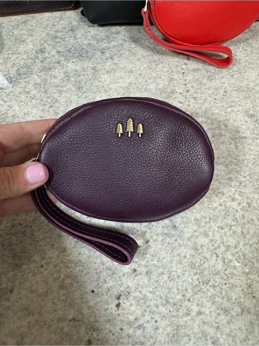Portland Leather Plum Small Roswell Wristlet
